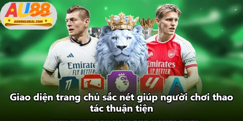 Giao diện trang chủ sắc nét giúp người chơi thao tác thuận tiện